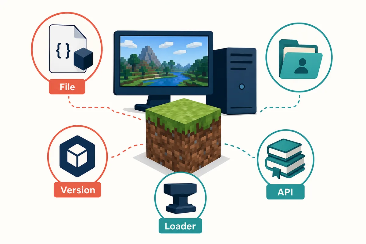 Editorial comparison of a Java mod file, loader profile and compatibility checklist